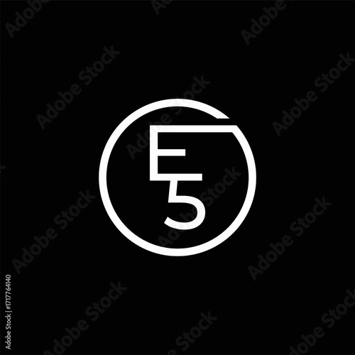 E5 circle logo design vector