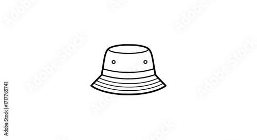 Casual panama hat black white icon
