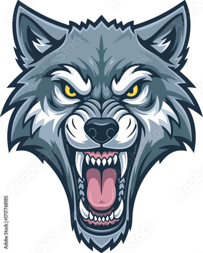 Vector wolf mascot illustration set