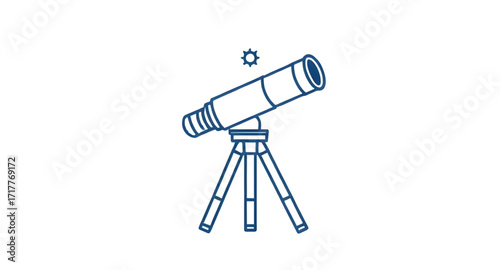 telescope line drawing, vintage telescope sketch, astronomy outline, stargazing instrument line art, minimal telescope drawing, hand drawn telescope, contour telescope illustration, optical device out
