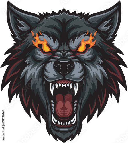 Vector wolf mascot illustration set