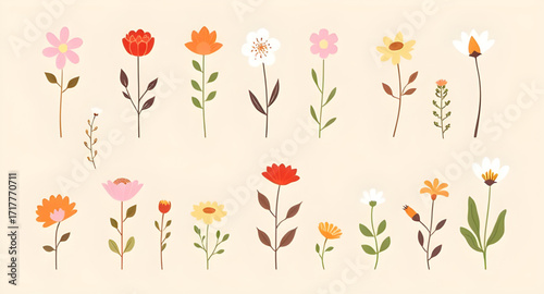 flower plant vector set, botanical illustration, floral collection, garden plants, blooming flowers, nature design, decorative flora, plant icon set, spring theme, botanical art, flower vector, garden