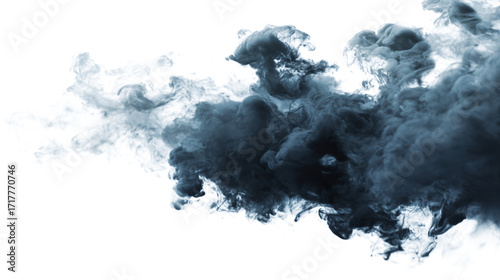 Dark foggy smoke effect drifting in wisps, eerie Halloween overlay isolated on transparent background 