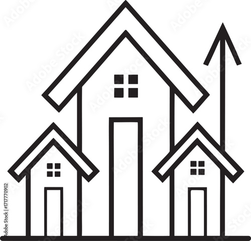 Real Estate Growth and Investment Icon housing