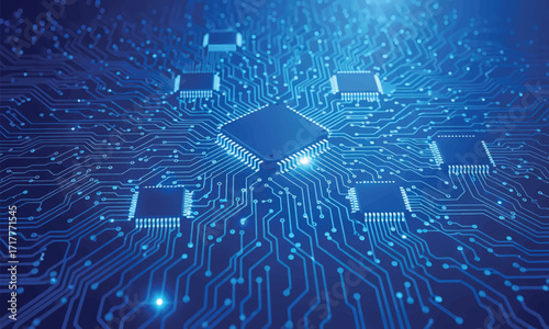 Blue Circuit Board Background