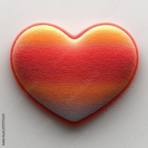 A soft heart shape shows vibrant warm tones of red, orange, and yellow