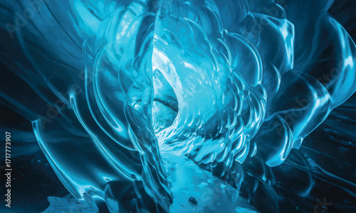 Ice Cave Vector Background