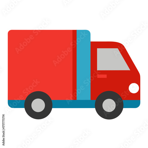 red truck with trailer