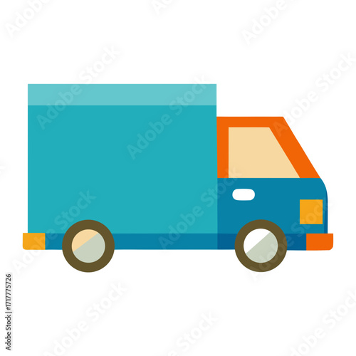 delivery truck on white background