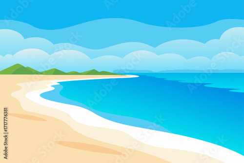 tropical beach with palm trees