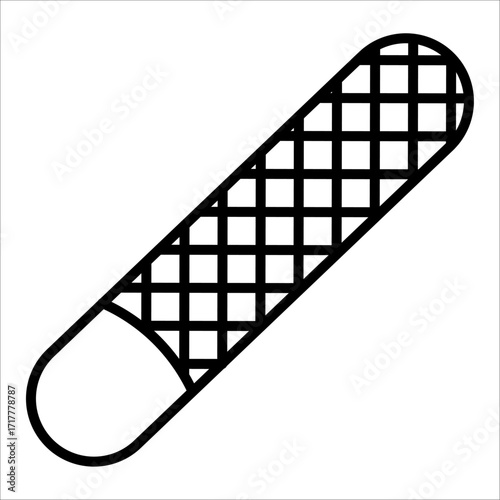 
An illustration of a black icon of beauty salon attributes and manicure and pedicure products on a white background