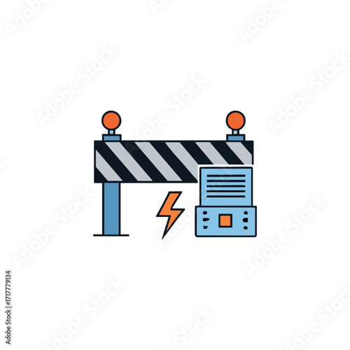 Security gate icon logo flat vector design