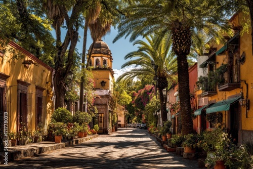 Fototapeta Naklejka Na Ścianę i Meble -  Tlaquepaque: A Charming Mexican Escape with Vibrant Streets, Tropical Gardens, and Unique Architecture