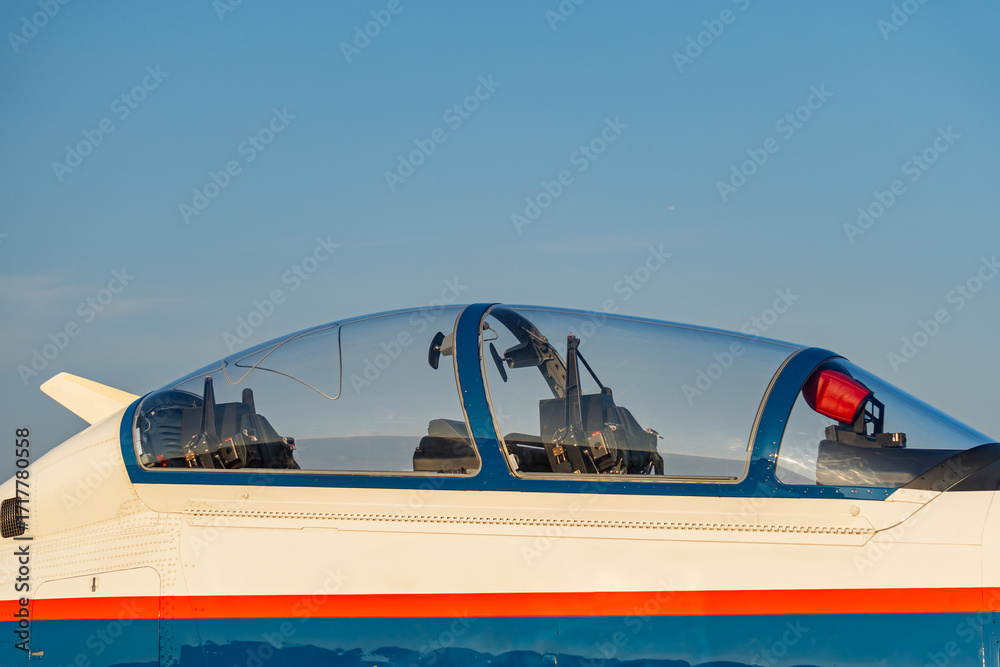 Fototapeta premium Two-seat fighter jet cockpit