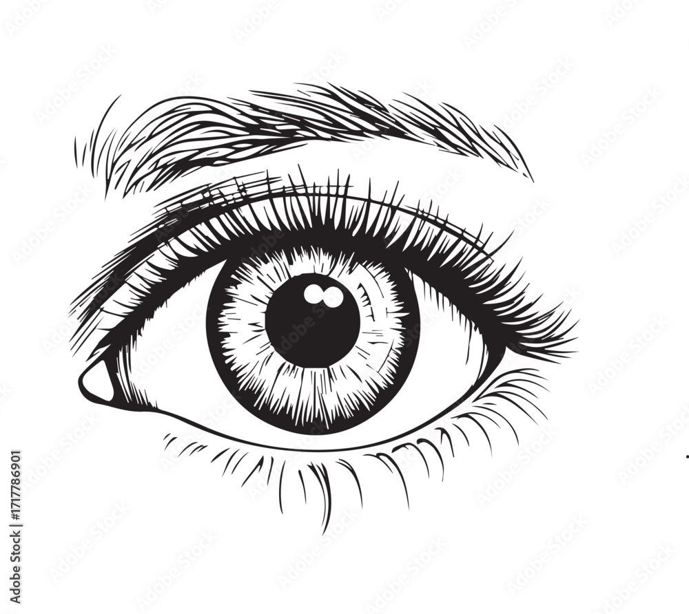 Obraz premium vector illustration of human eye