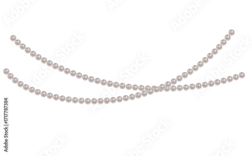 Pearl necklace White pearl beads necklaces background, pearl string border, Vector illustration