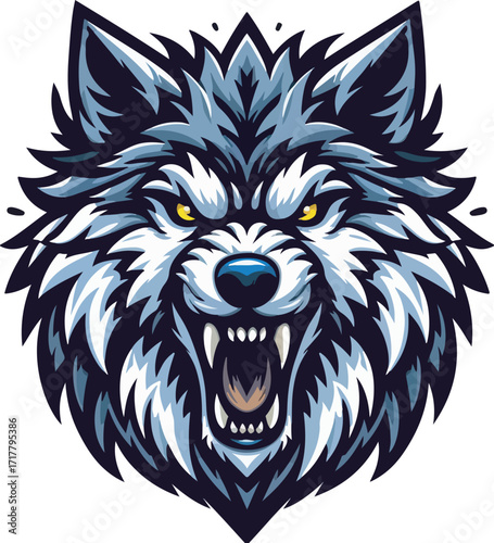 Vector wolf mascot illustration set