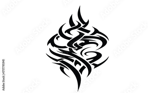 Vectorized tattoo for print, Sketch, wallpaper and decoration