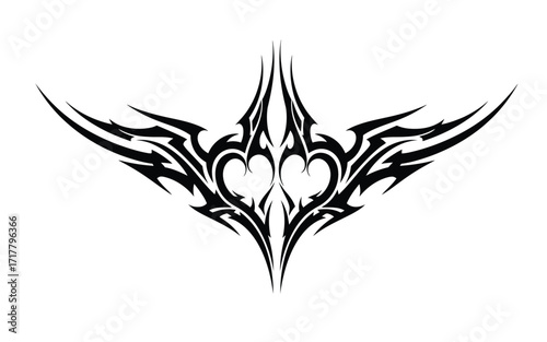 Vectorized tattoo for print, Sketch, wallpaper and decoration