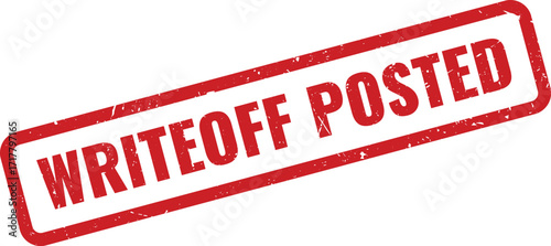 Red Writeoff Posted Grunge Rubber Stamp on White Background Indicating Bad Debt Recorded
