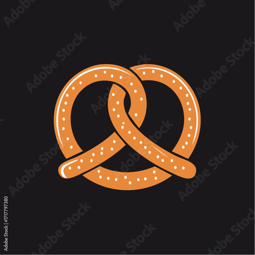 Traditional German Pretzel – Vector Illustration of Classic Bavarian Snack