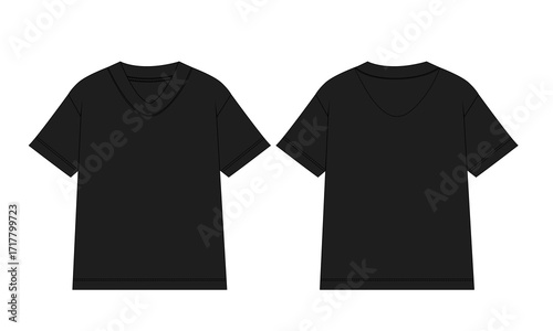 Black t shirt template vector illustration front and back