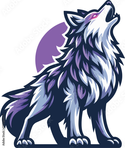 Vector wolf mascot illustration set