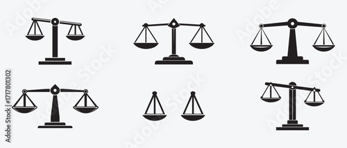 Set of Scales of Justice Icons