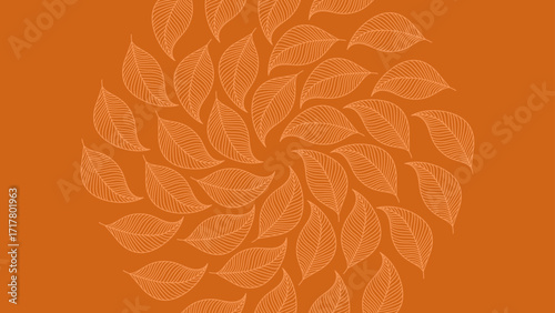 seamless pattern leaves forming star surrounding the core version 2. leaf vector art with line art style for poster, template, leaflet, background, wallpaper ant etc