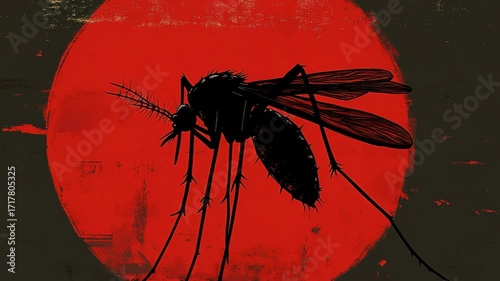 selective focus visual showing mosquitoes transmitting malaria