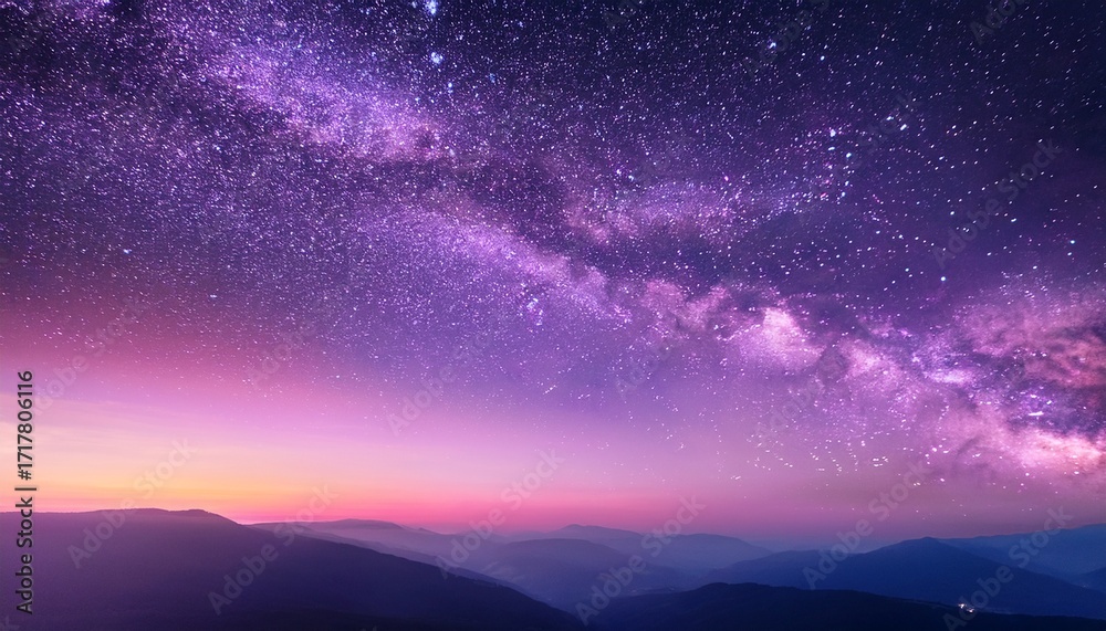 Fototapeta premium Starry Sky In Pink And Lilac An Abstract Vision Of A Starry Night Sky In Shades Of Pink And Lilac Creating A Magical Atmosphere Abstract Wallpaper Background