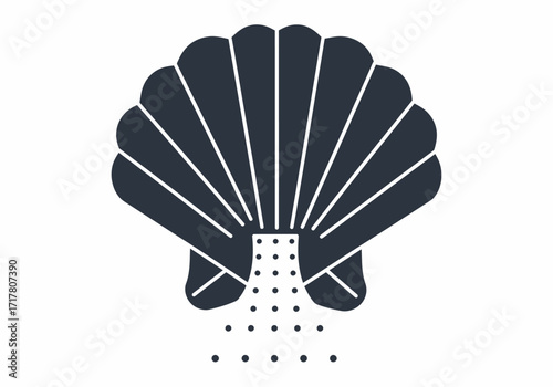 Pilgrimage Scallop Shell Symbol with Dotted Path