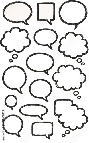 Dynamic conversation bubbles to express creative ideas and thoughts, perfect for branding, social media, and adding a unique touch to marketing materials