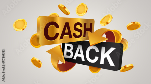Cashback icon isolated on white background. Cashback or money back label.
