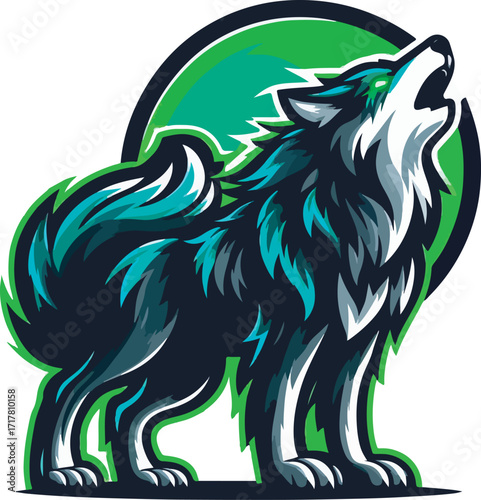 Vector wolf mascot illustration set