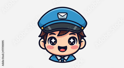 Happy Mailman Cartoon Character Illustration.