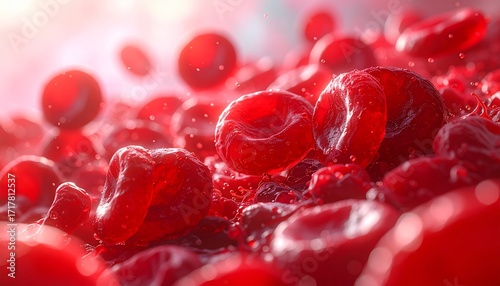 Detailed Red Blood Cells with Pastel Background Contrast