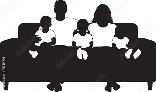 Solid black silhouette parents supporting child toy building