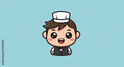 Cute cartoon chef character illustration.