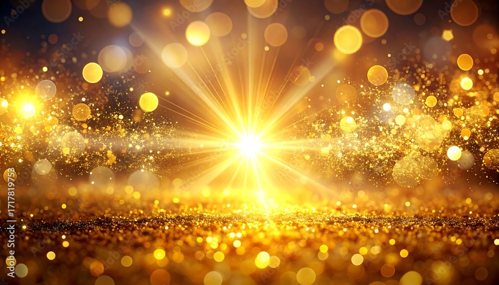 Naklejka premium Golden glitter bokeh background