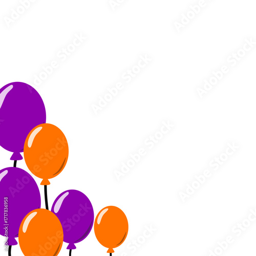 Purple and Orange Balloons Halloween Corner