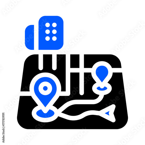 icon gps navigation with style two tone color