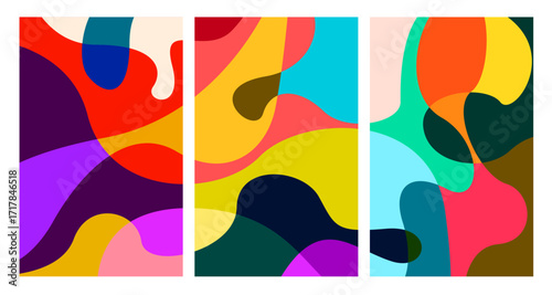 Vector colorful abstract psychedelic liquid and fluid background pattern