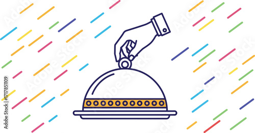 Catering service food delivery restaurant hand opening lid aditable