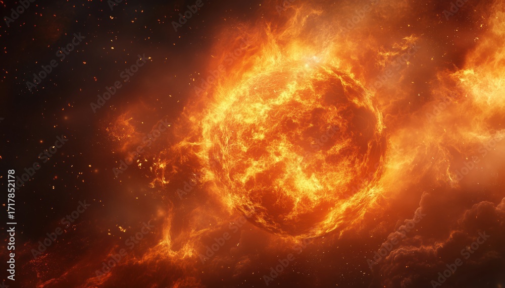Obraz premium Creating, Inferno, Fiery Blaze: Exploring The Art Of Producing Stunning Flames Through The Process Of Rendering And Fireballs. A Visual Guide.