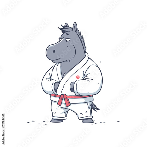 Funny Horse Judo Fighter