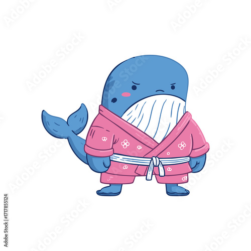 Funny Whale Judo Fighter Character