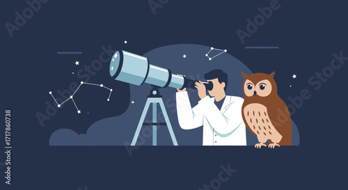 Celestial Journey: An Astronomer's Stargazing Adventure With Night Owl Companions