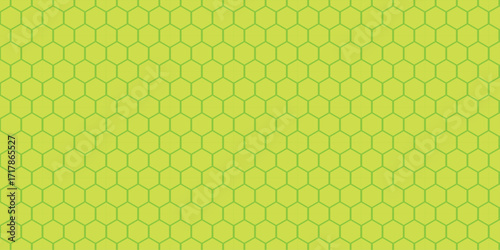 A vibrant, seamless geometric pattern of green and yellow honeycombs with a textured, decorative design. orange, decoration, cell, color, backgrounds, light, element, circle, textured