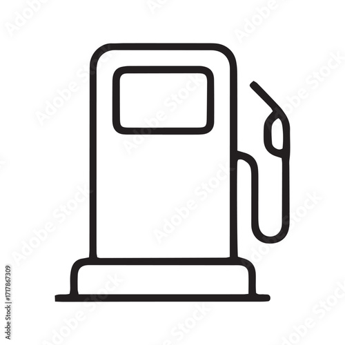 Gas pump line icon, fuel dispenser vector symbol. Simple outline petrol station sign for transportation and industry.
